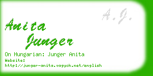 anita junger business card